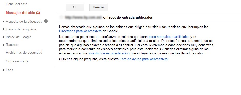 penalizacion manual google
