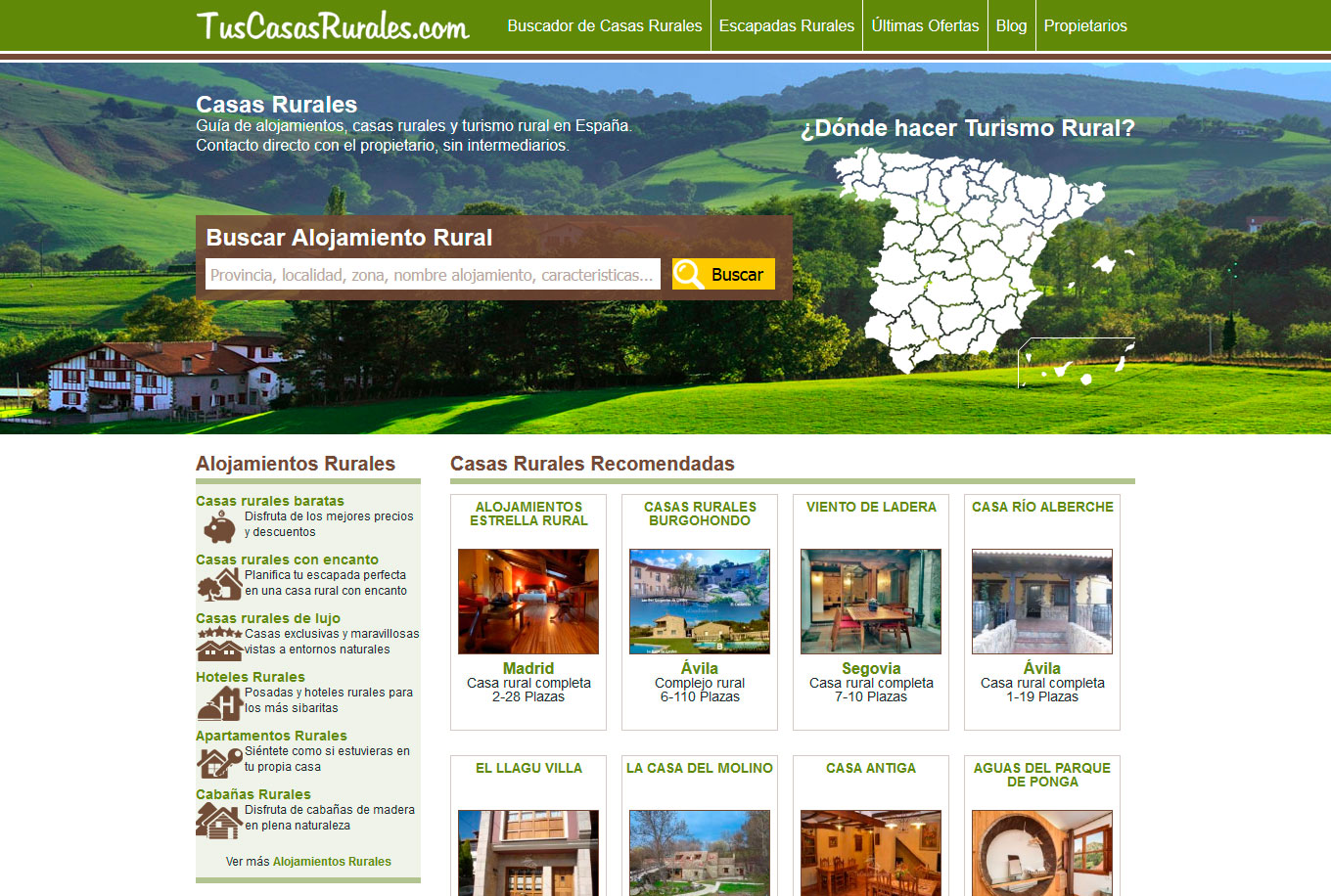 Páginas Web para Casas Rurales - Pentaweb
